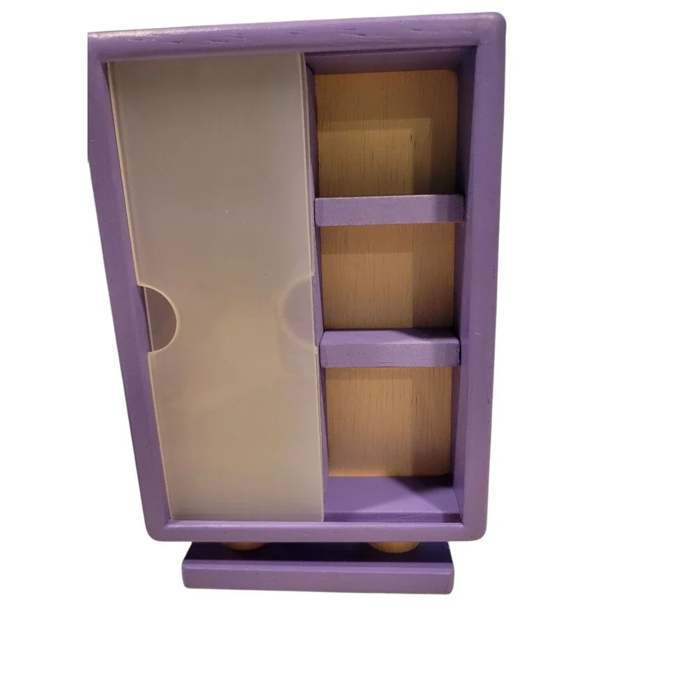 Plan Toys - Wooden Dollhouse Furniture Lot - Bedroom Wardrobe Vanity Lamp